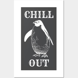 Chill Out Penguin Graphic Posters and Art